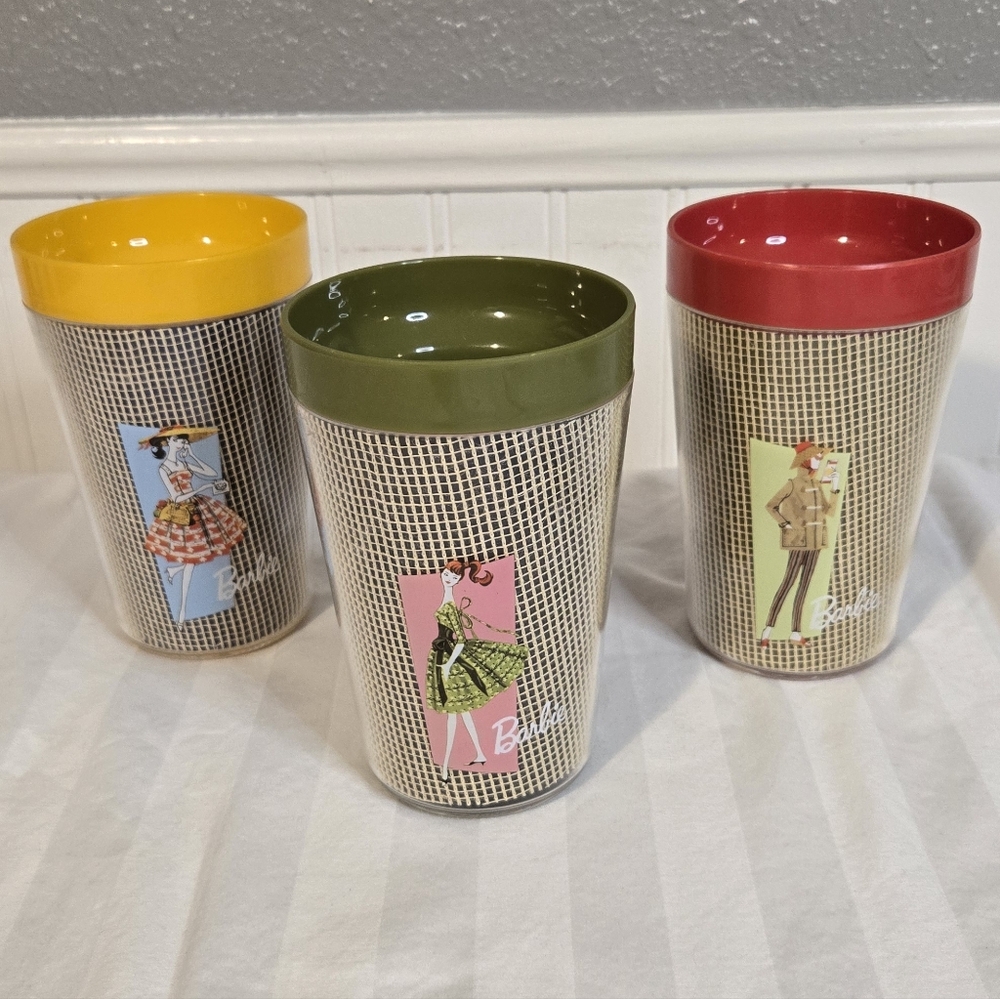 Treasure Craft Nostalgic Barbie Plastic Tumblers - Set Of 3